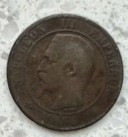 Frankreich 10 Centimes 1856 Münze Napoleon III Bronze Schleswig-Holstein - Ammersbek Vorschau