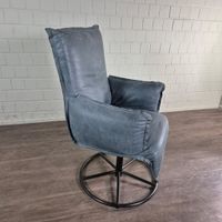 24747 Design Sessel Blau-Grau Leder -25% Rabatt Niedersachsen - Nordhorn Vorschau