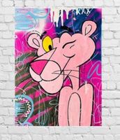 ✅ Lex (1979) - Pink Panther / Leinwand, Pop Art, Acryl, Spray, Wandbild, Kunstwerk Nordrhein-Westfalen - Horstmar Vorschau