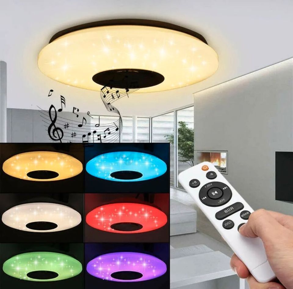 RGB LED Deckenlampe Deckenleuchte Lampe Bluetooth Fernbedienung in Bebra
