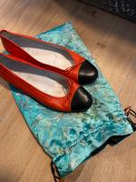 Echtleder Ballerinas 41 in Orange Rot und Schwarz Hessen - Hofheim am Taunus Vorschau