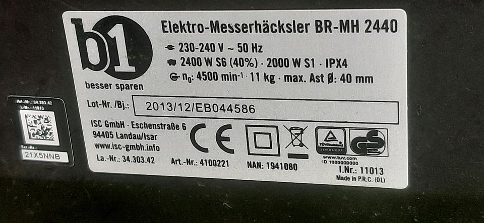 Gartenhächsler (Elektro) in Schermbeck