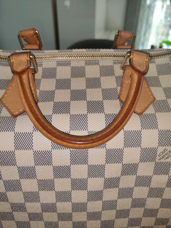 Louis Vuitton Speedy35 Damier Azur Canvas OHNE Schulterriemen in Leer (Ostfriesland)