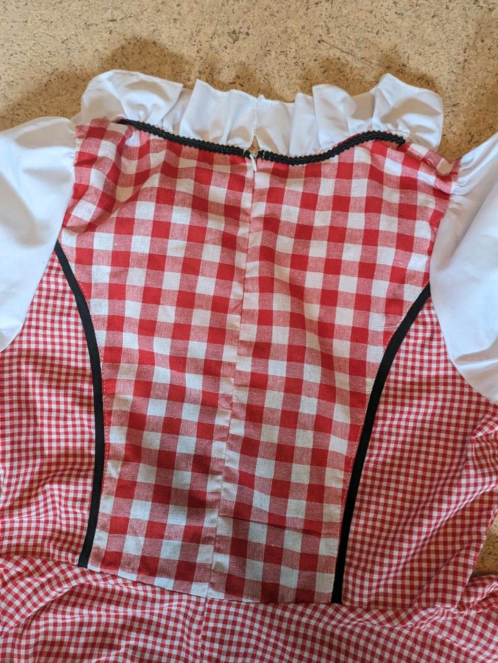 NEU Dirndl Oktoberfest rot weiß Bluse Schürze Gr. M/L 38/40 in Rödinghausen