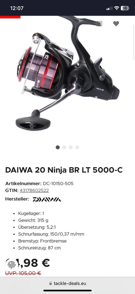 Freilaufrolle Daiwa 5000 2x in Ennepetal