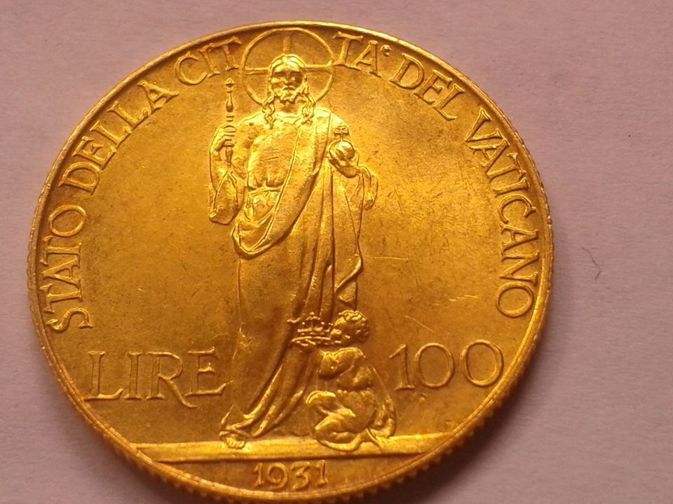 100 Lire Gold Vatikan 1931 1932 1944 1949 Papst Pius XI +Pius XII in München