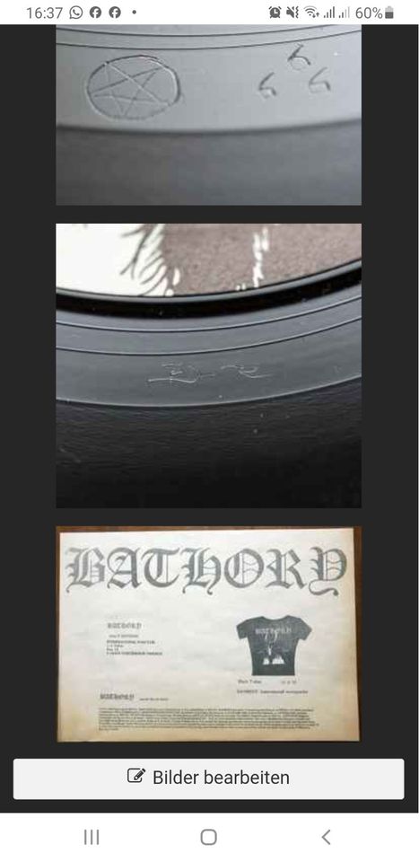 SUCHE BATHORY bathory LP first press black death thrash metal in Osnabrück
