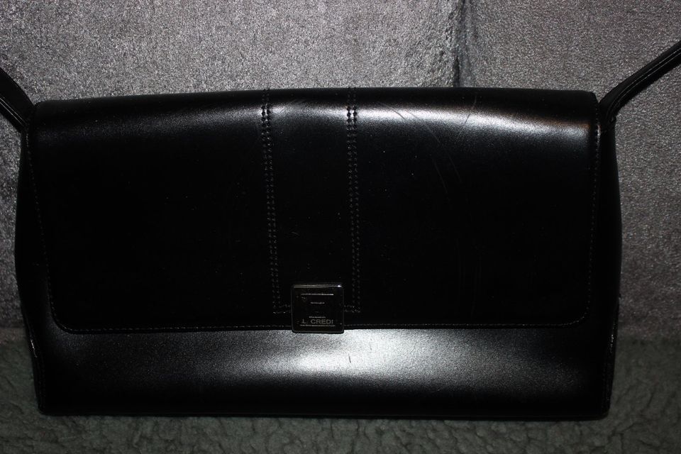 C CREDI Damen tasche Logo Leder Schwarz GUT 34x19x9 in Kiel