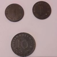 2x 1Pfennig A u. F und 10Pfennig F von 1941 Nordrhein-Westfalen - Neunkirchen-Seelscheid Vorschau