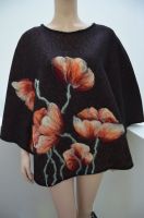 Damen Wolle Cape Poncho Umhang Walkwolle Handmade Blumen Bayern - Lindau Vorschau