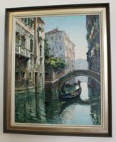 Ölgemälde Italien Venedig Kanal mit Gondoliere C. Padovani ca1950 Rheinland-Pfalz - Münstermaifeld Vorschau