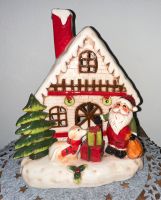 Porzellan-Weihnachtshaus mit Hund (26,5x20,5 cm), für Teelichter Bayern - Bamberg Vorschau