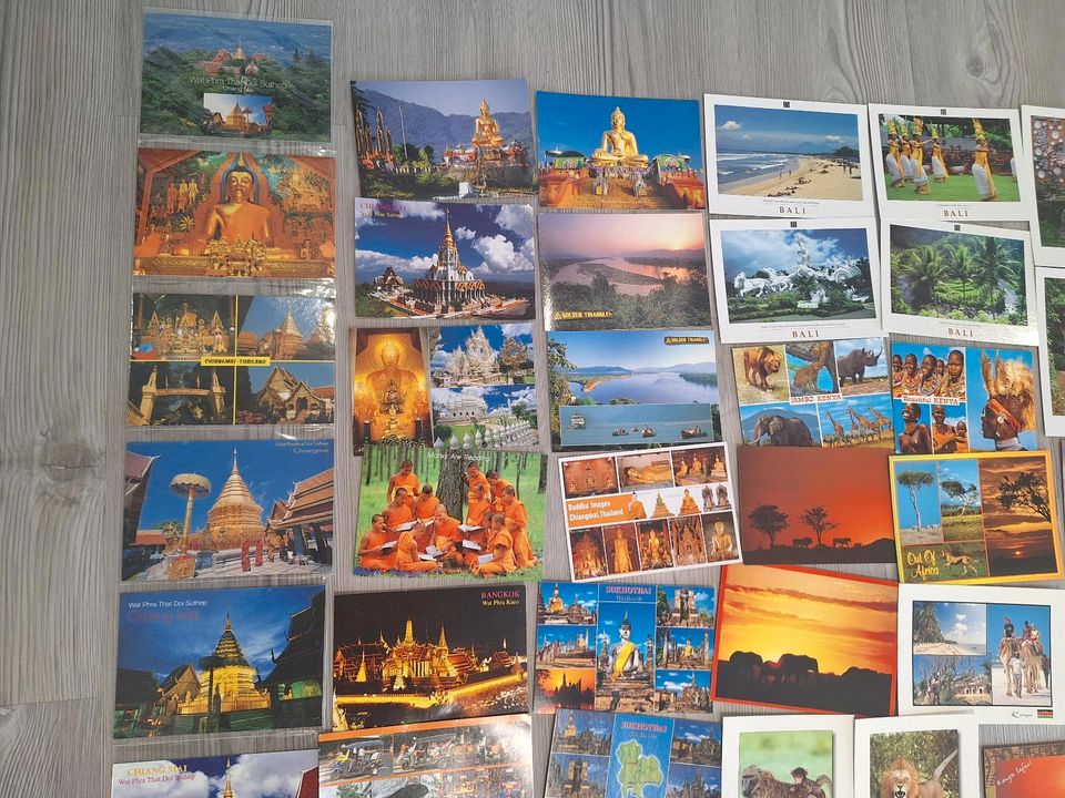 Verschiedene Postkarten Kenya,Afrika,Thailand,Bali in Westendorf