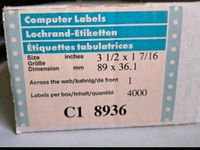 Computer Labels Lochrand Etiketten 89x36,1 mm, 1 bahnig C1 8936 Niedersachsen - Friesoythe Vorschau