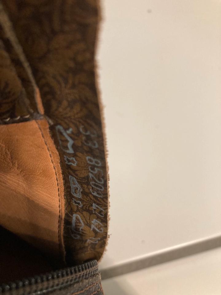 Braun/blaue Schnürboots/Stiefeletten von Think in Gr.42 in Bienenbüttel