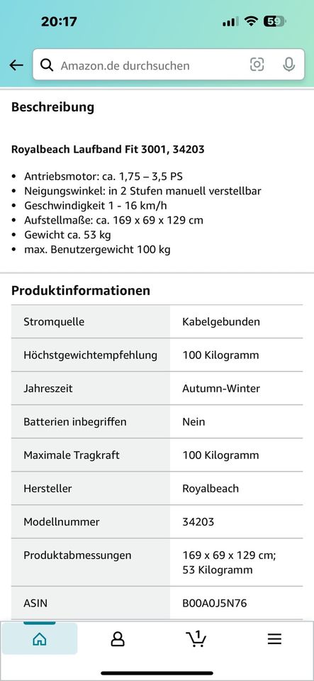 Sehr gute Zustand laufband in Mainz