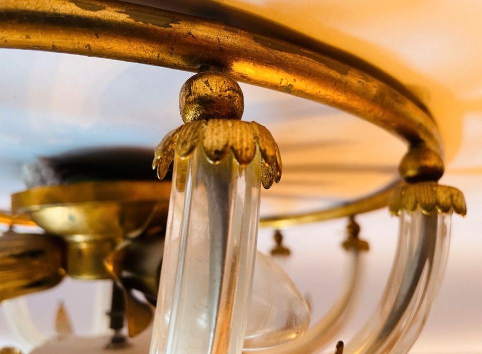 Antik Mid-Century Deckenlampe Lampe Blattgold Hollywood Regency in Hagen