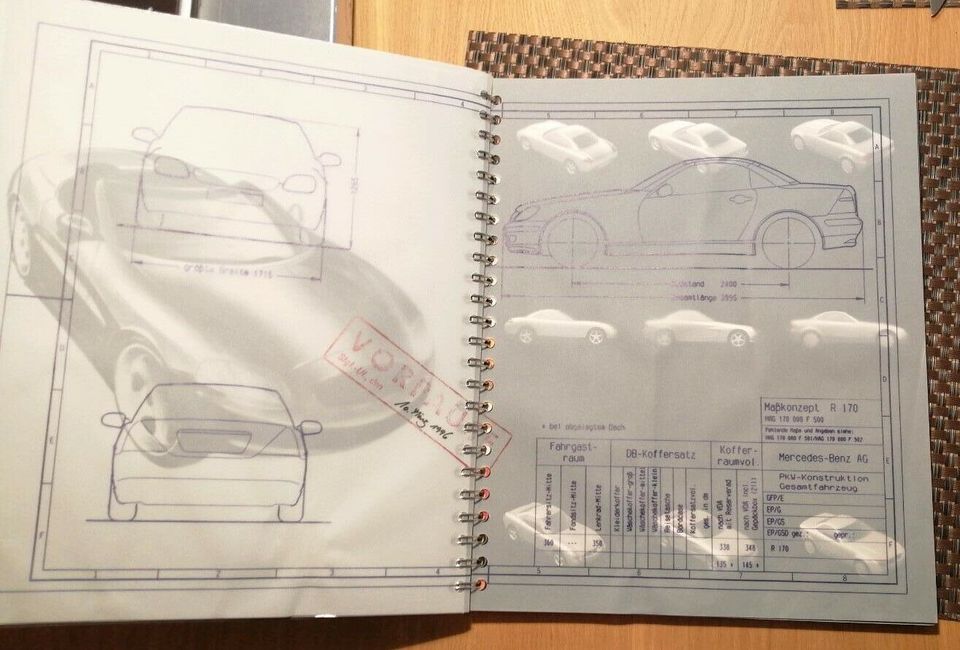Mercedes SLK Mappe Cover Aluminium Ringbuch u Buch Traumrouten in Waakirchen