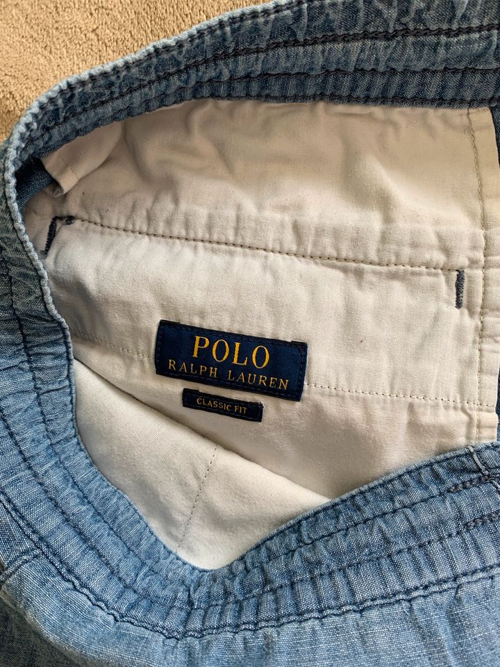 Ralph Lauren leichter Jeans Stoff Hose kurz | blau| Größe 2 XB in Filderstadt