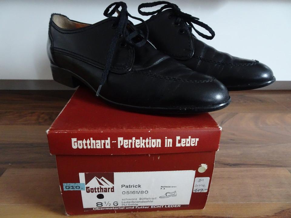 Schwarze Halbschuhe aus Leder von Gotthard, Gr. 8 1/2 G (43) in Langenzenn