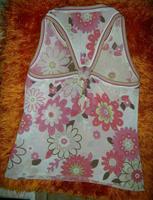 liu jo Top Shirt Bluse beige braun grün rosa Blumen Rücken Kreuz Düsseldorf - Eller Vorschau