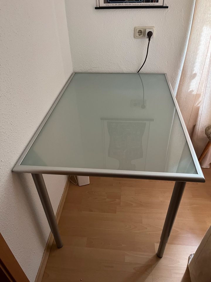 Schreibtisch Glas / Metall 117cm x 78cm (bxt) in Leipzig