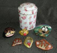 6 schöne *painted rocks* bemalte Steine Rosen-Dose Xmas Einhorn Bonn - Nordstadt  Vorschau