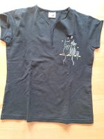Schwarzes T-Shirt in Gr. M mit Katzen-Motiv (eher Gr. S) Hessen - Bad Wildungen Vorschau