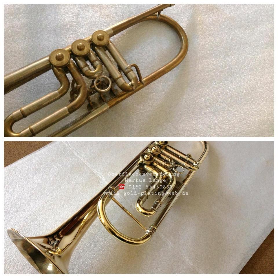 Mundstück vergolden Euphonium Horn Kornett Posaune Trompete Tuba in Dresden