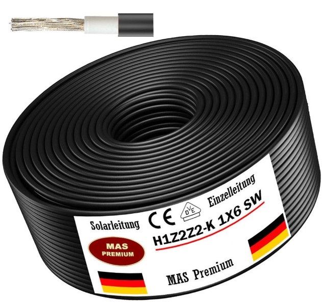 Solarkabel Stringkabel H1Z2Z2-K 1x6 Schwarz 500m Trommel *NEU* in Hamburg