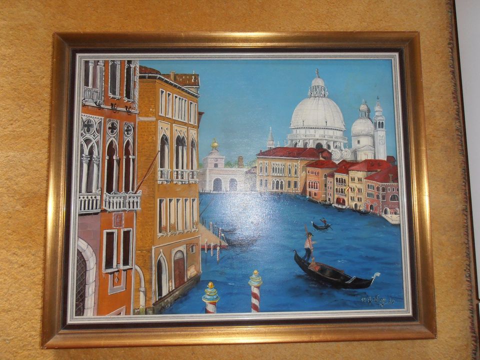 Gemälde, Bild, Venedig, 58x48 cm,auf Leinwand im goldenen Rahmen in München