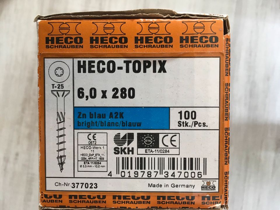 Heco-Topix Senkkopfschrauben 6,0 x 280  100St. in Seevetal