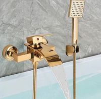 Badewannenarmatur Gold Wasserfall Duschset Wasserhahn Brause Hessen - Bebra Vorschau