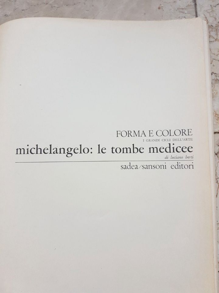 Michelangelo, Le Tombe Medicee - Bildband in Eichstätt