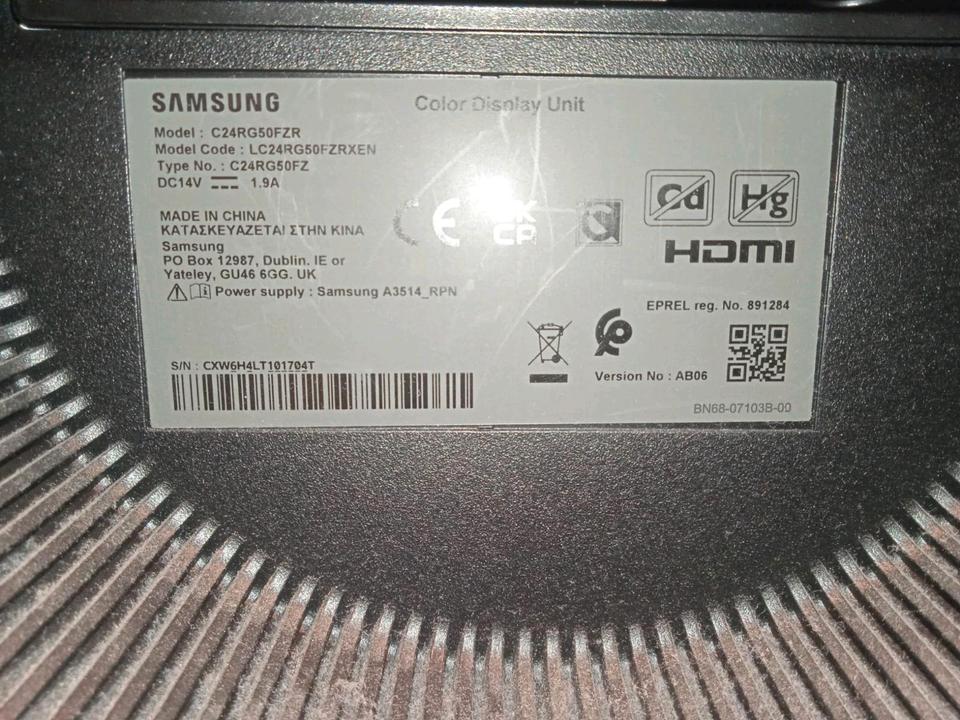 Gebrauchter SAMSUNG C24RG50FZR Monitor 24 zoll 144 HZ curved in Freudenberg