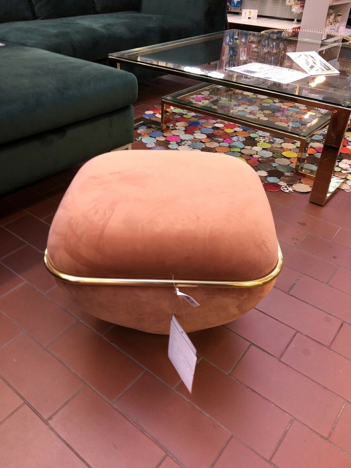 Hocker Pouf Rose Samt Gold Beistelltisch statt 359€ in Bremen