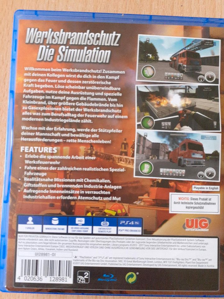 Werksbrandschutz - die Simulator, PS4 Spiel zu verkaufen in Pansdorf