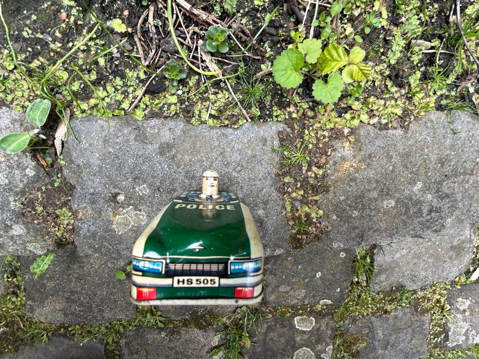 Blechspielzeug Blech Polizei Auto Grün weiß aufziehen Sammeln in Wuppertal