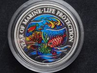 PALAU: 5 Dollar 1992 Münze Year of Marine Life Protection color Rheinland-Pfalz - Bad Dürkheim Vorschau