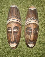 Zwei afrikanische Masken, Holz, Dekoration, Top Zustand! Aachen - Aachen-Mitte Vorschau