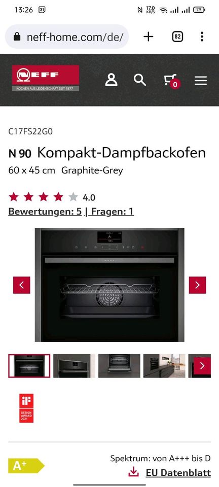 Neu Neff Dampfbackofen C17FS22G0 in Offenbach