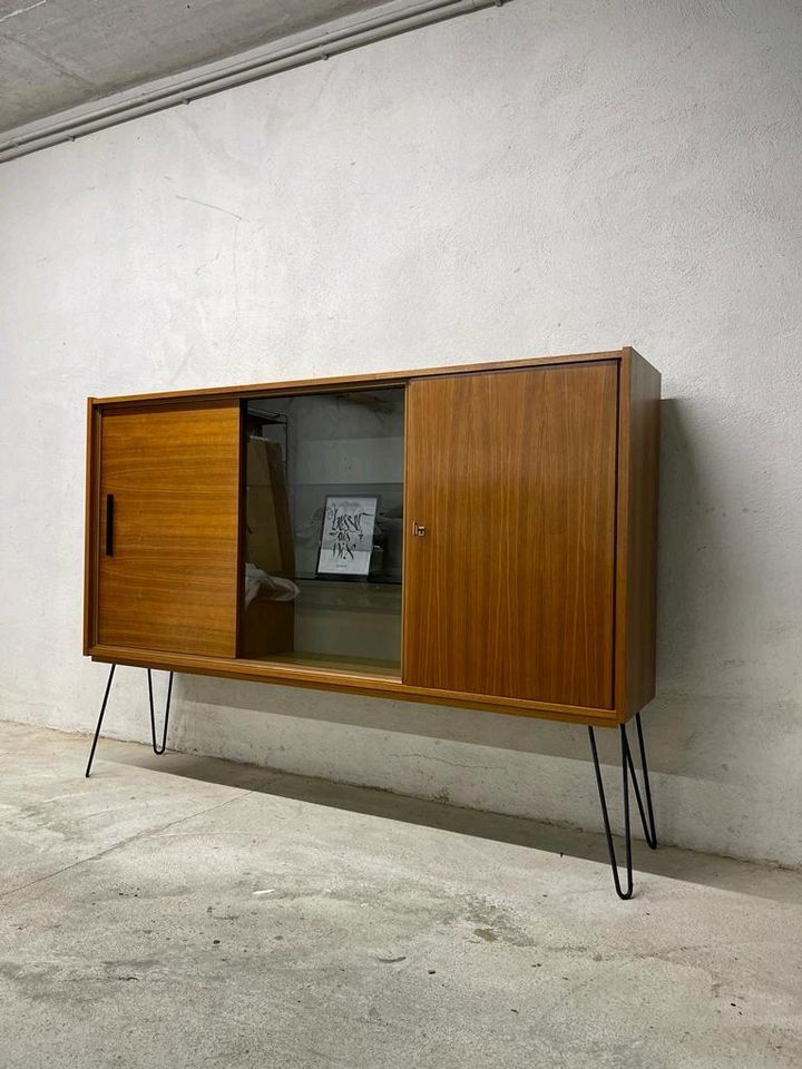 Retro Highboard/Sideboard/vintage/danish/mid/teak/omnia/minibar in Uettingen