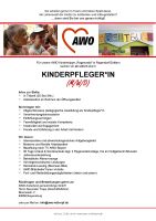 Kinderpfleger*in (m/w/d) - AWO Kinderkrippe "Regenwald" Regendorf Bayern - Zeitlarn Vorschau