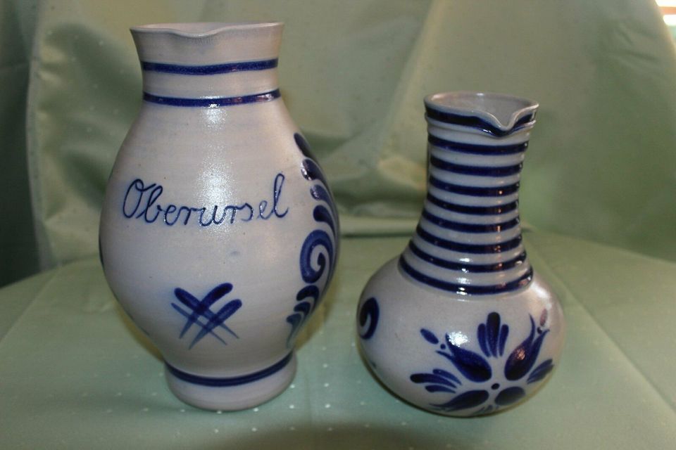 zwei Krüge / Vasen    blau/graue Salzlasur in Kümmersbruck