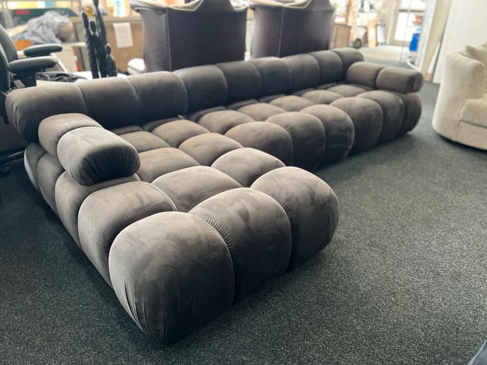 Ecksofa Modern Elemente Sofa Couch Samt grau Möbel UVP 1699€ in Alsfeld
