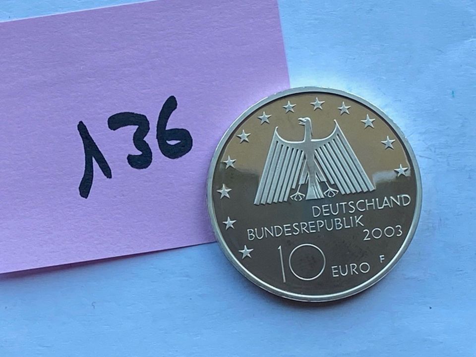 10 Euro Münze 2003 F "Industrielands. Ruhrgebiet" PP 925 Silber in Bordesholm