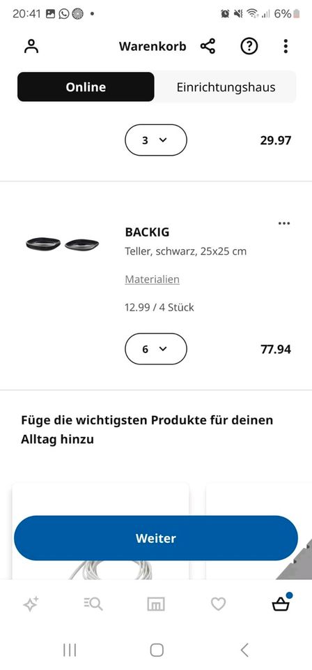 Backig Geschirrset Schwarz Ikea in Rheda-Wiedenbrück