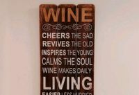 Holz Bild Wandschmuck Wine Wein 80 x 30 cm shabby industrial boho Bayern - Gauting Vorschau