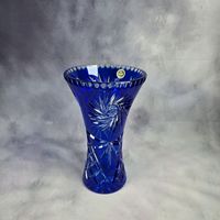 Große blaue Kristallvase mit Schliff - Rossi Crystal Rheinland-Pfalz - Thalhausen Vorschau