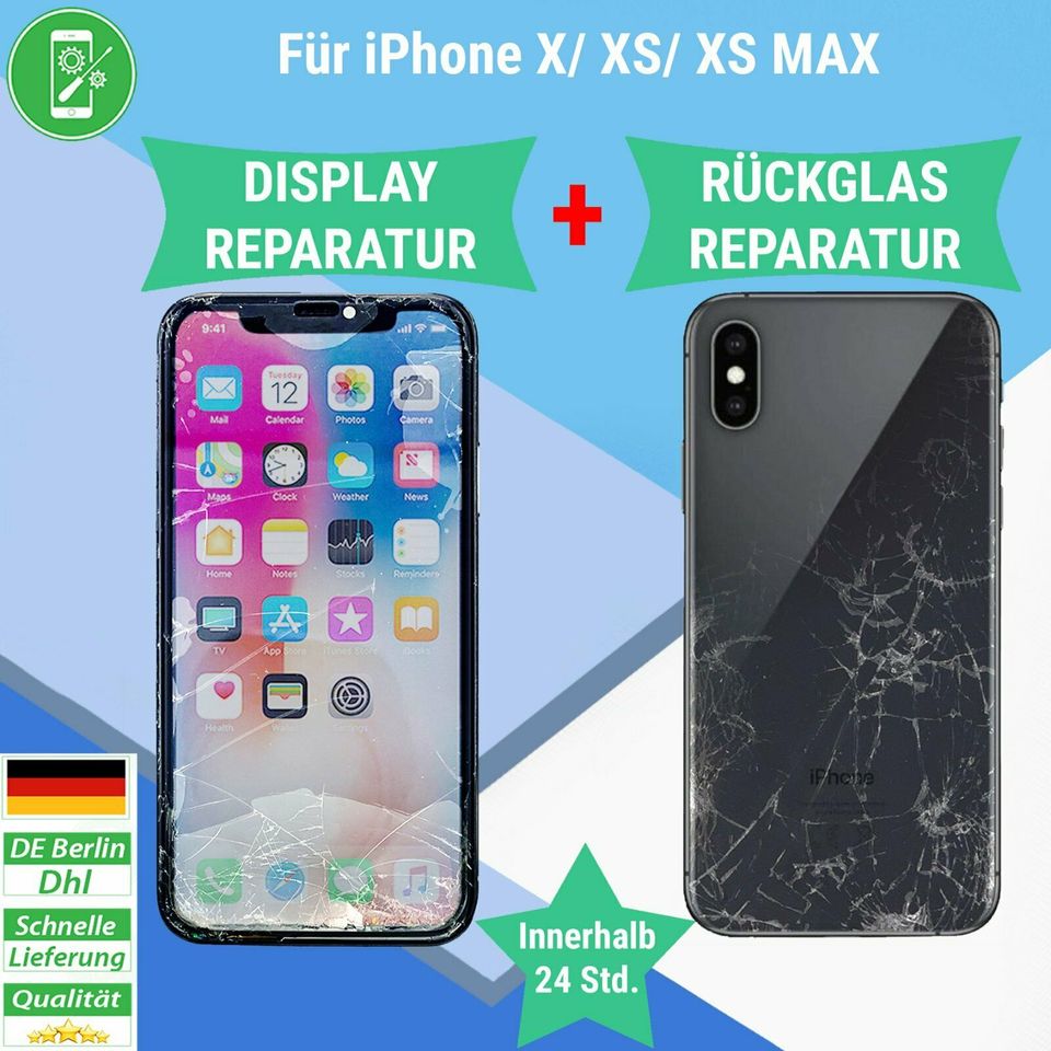 IPHONE RÜCKSEITE 8 PLUS X XR XS 11 12 Pro Max REPARATU BACKCOVER in Berlin